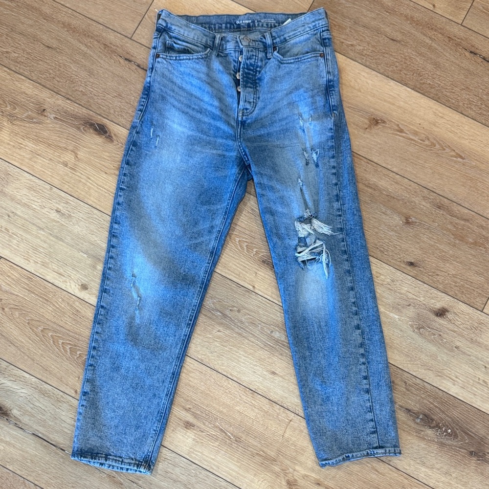 Old Navy extra high rise sky hi straight Jeans 6
